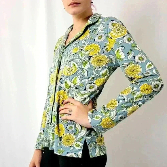 NWT Anthropologie Oversized 70s Floral Paisley Button Down - XS - Picture 4 of 7